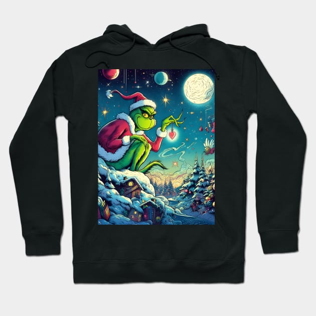 Whimsical Holidays: Grinch-Inspired Artwork and Festive Delights Hoodie by insaneLEDP